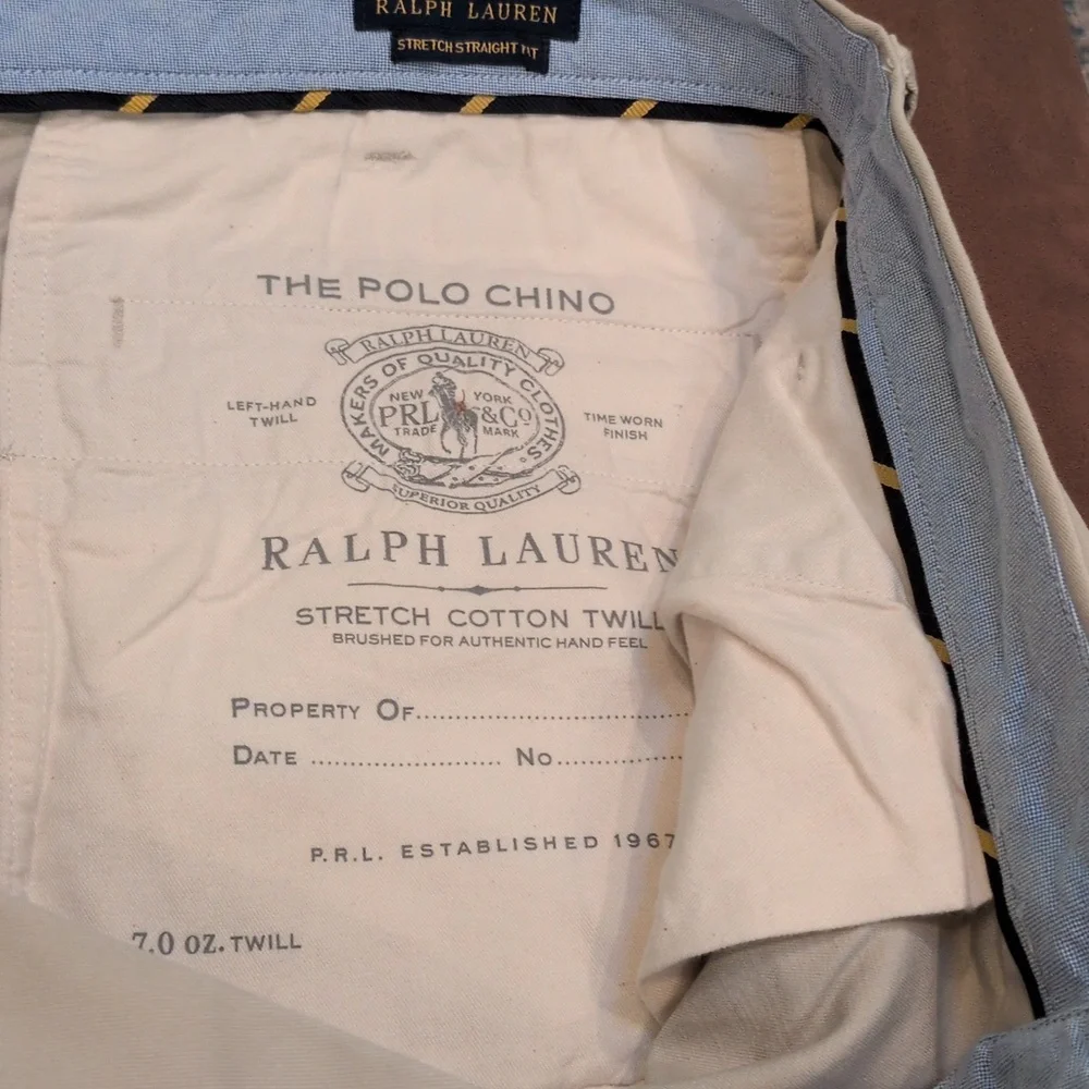 Polo Ralph Lauren Stretch Straight Fit Men's Polo Chino Pants Size 38/32